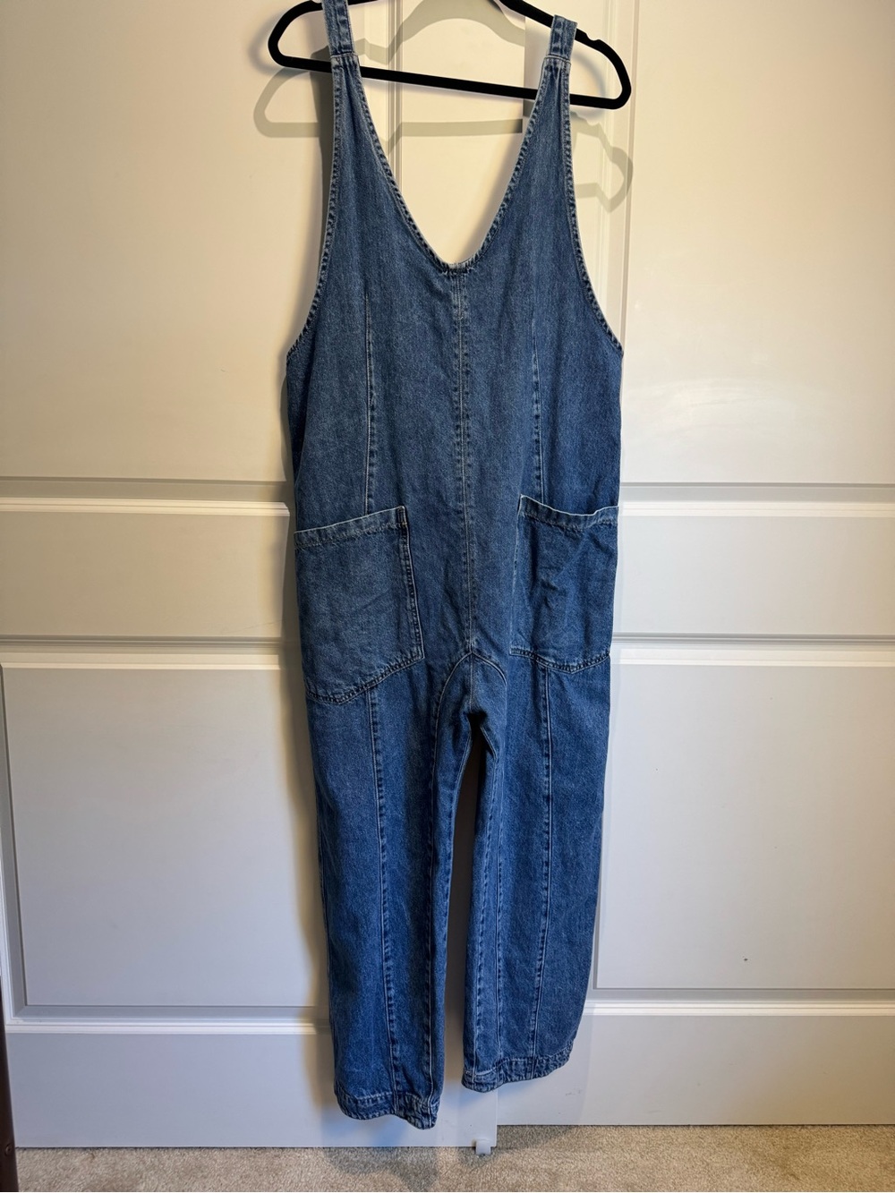 We The Free Light Blue Denim with Gold Contrast Stitching